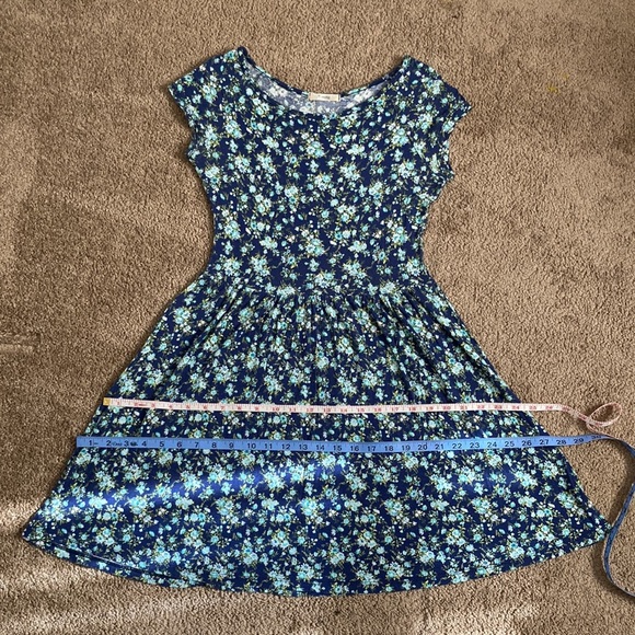Timing blue and green floral print preppy lightweight dress - Picture 9 of 13